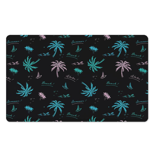 Palm Tree Summer Beach Pattern Print Polyester Doormat
