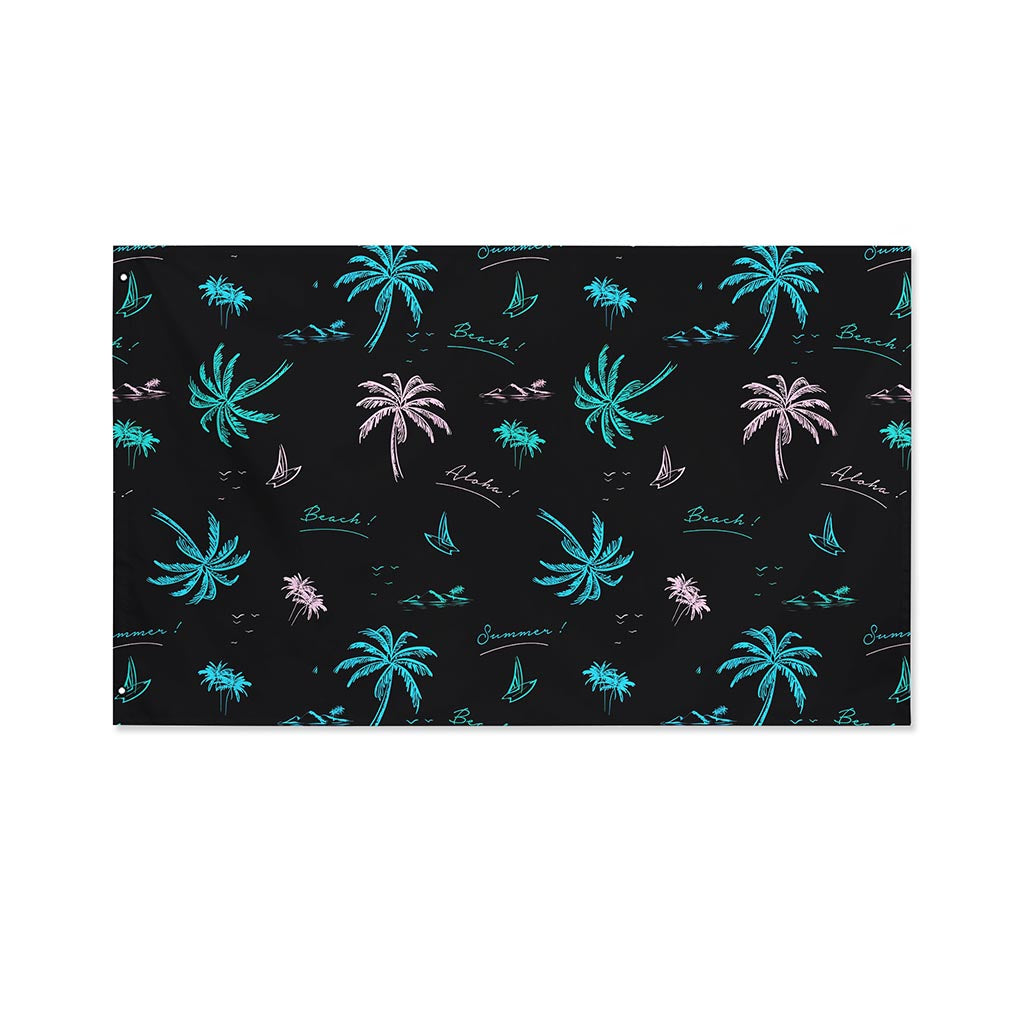 Palm Tree Summer Beach Pattern Print Polyester Flag