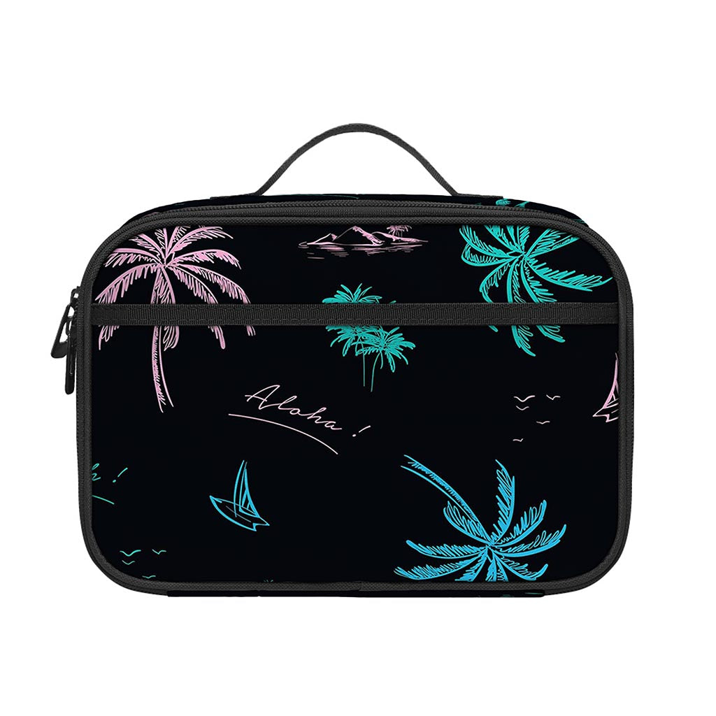 Palm Tree Summer Beach Pattern Print Portable Lunch Bag
