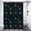 Palm Tree Summer Beach Pattern Print Premium Shower Curtain