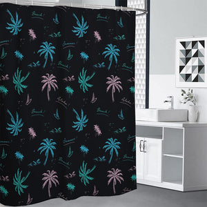 Palm Tree Summer Beach Pattern Print Premium Shower Curtain