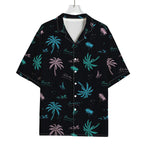 Palm Tree Summer Beach Pattern Print Rayon Hawaiian Shirt