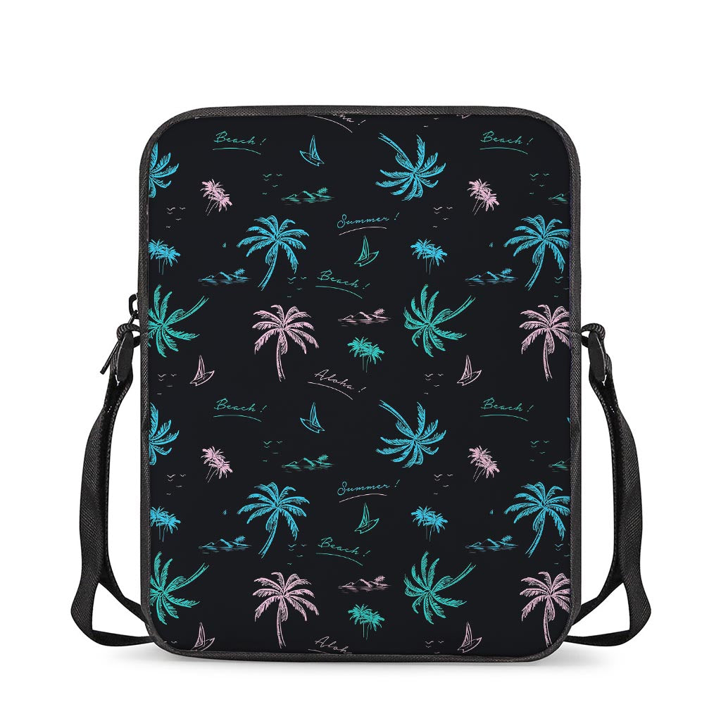 Palm Tree Summer Beach Pattern Print Rectangular Crossbody Bag