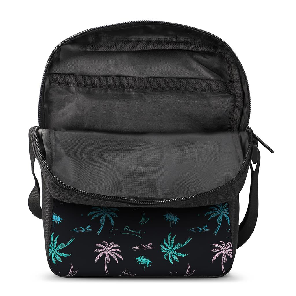 Palm Tree Summer Beach Pattern Print Rectangular Crossbody Bag