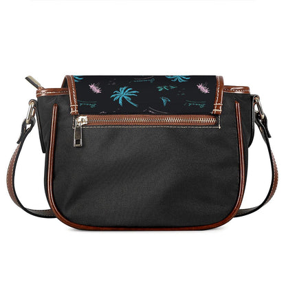 Palm Tree Summer Beach Pattern Print Saddle Bag