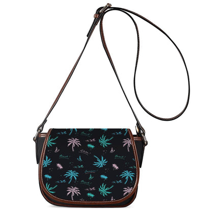 Palm Tree Summer Beach Pattern Print Saddle Bag