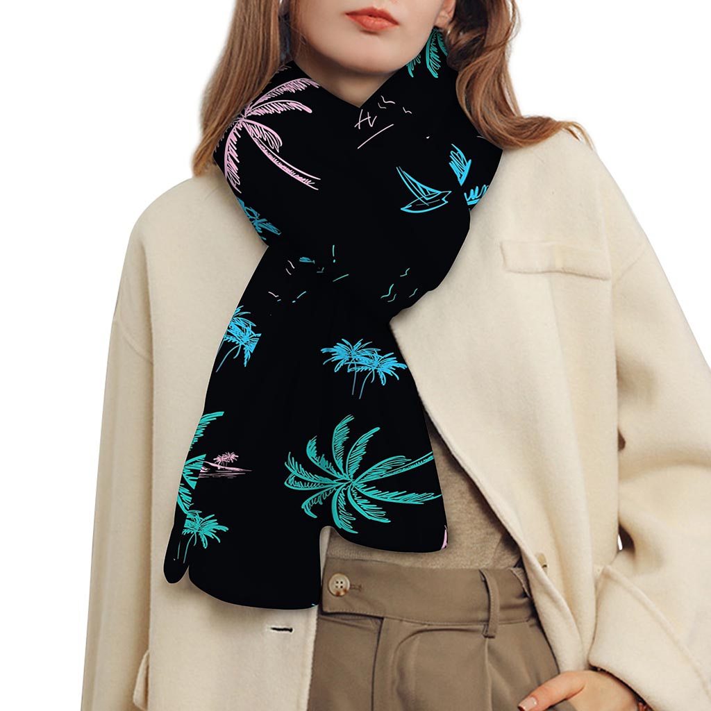 Palm Tree Summer Beach Pattern Print Scarf