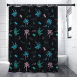 Palm Tree Summer Beach Pattern Print Shower Curtain