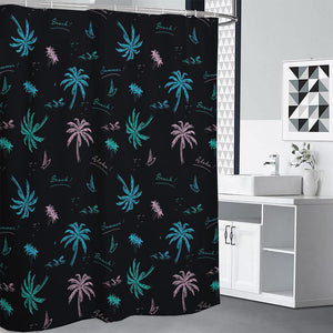 Palm Tree Summer Beach Pattern Print Shower Curtain