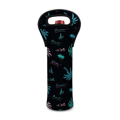 Palm Tree Summer Beach Pattern Print Single Neoprene Wine Tote