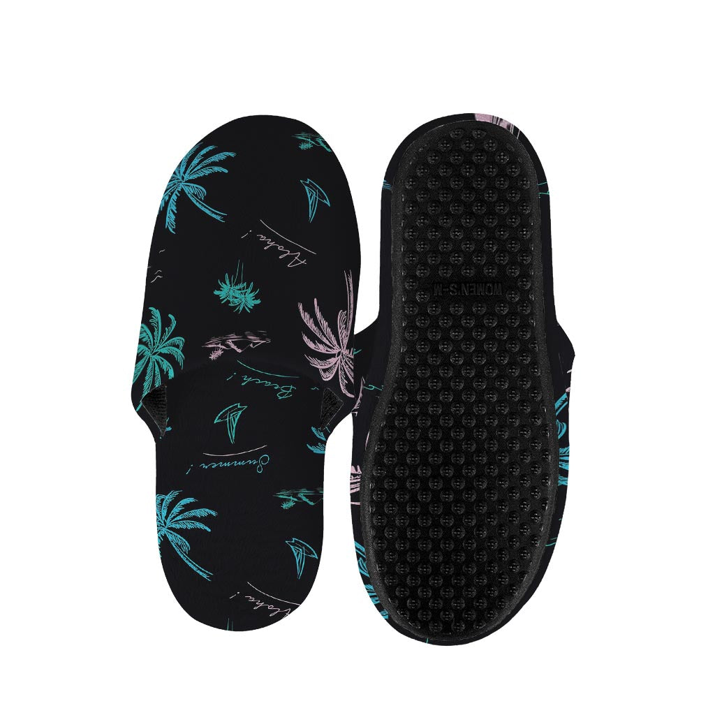 Palm Tree Summer Beach Pattern Print Slippers