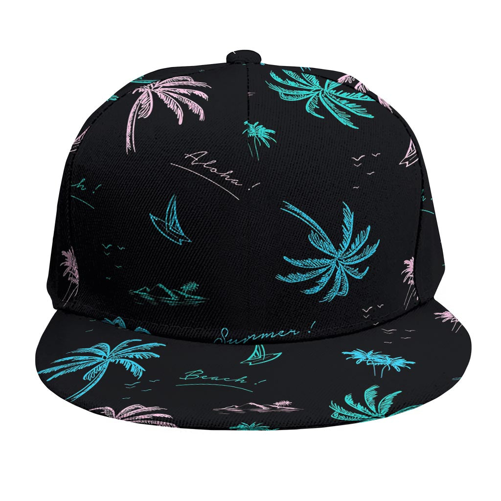 Palm Tree Summer Beach Pattern Print Snapback Cap