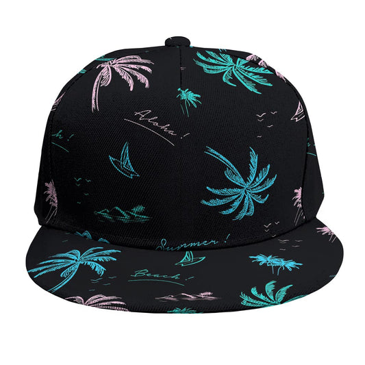 Palm Tree Summer Beach Pattern Print Snapback Cap