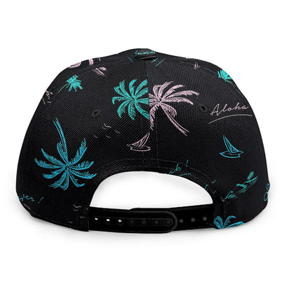 Palm Tree Summer Beach Pattern Print Snapback Cap