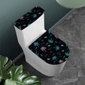 Palm Tree Summer Beach Pattern Print Toilet Lid And Tank Cover Set