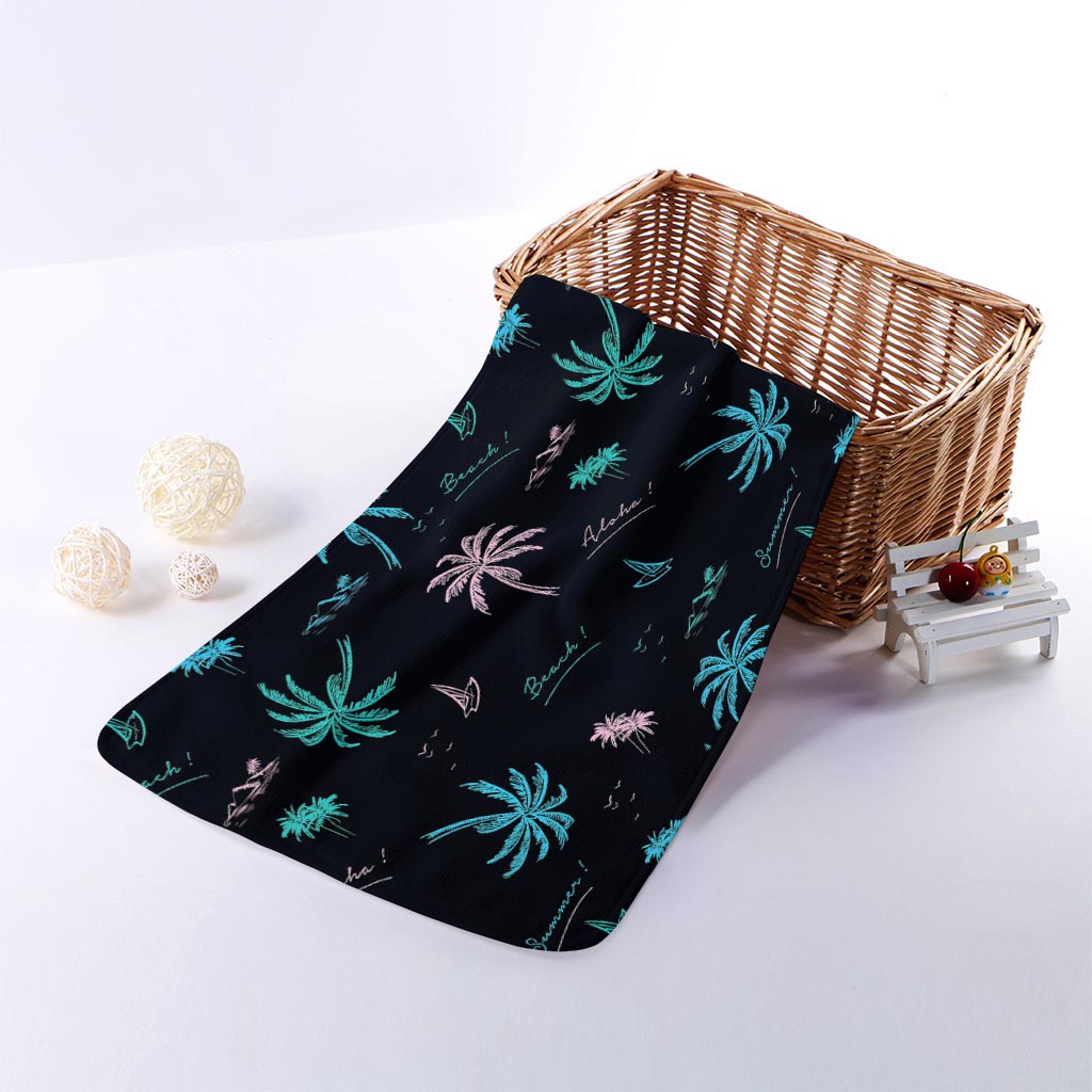 Palm Tree Summer Beach Pattern Print Towel