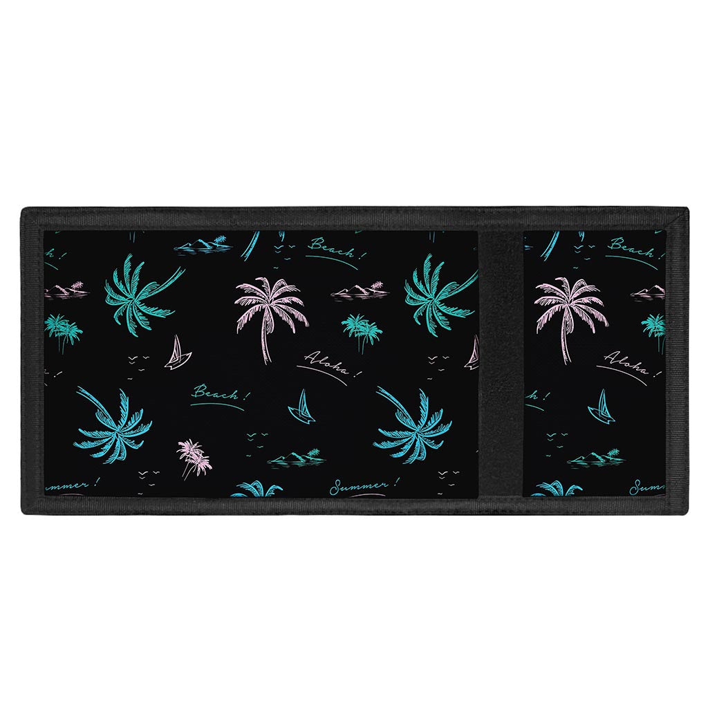 Palm Tree Summer Beach Pattern Print Trifold Wallet