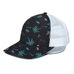 Palm Tree Summer Beach Pattern Print White Mesh Trucker Cap