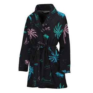 Palm Tree Summer Beach Pattern Print Women's Bathrobe