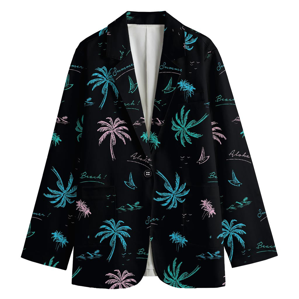 Palm Tree Summer Beach Pattern Print Women's Blazer