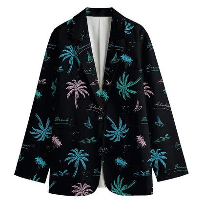 Palm Tree Summer Beach Pattern Print Women's Blazer
