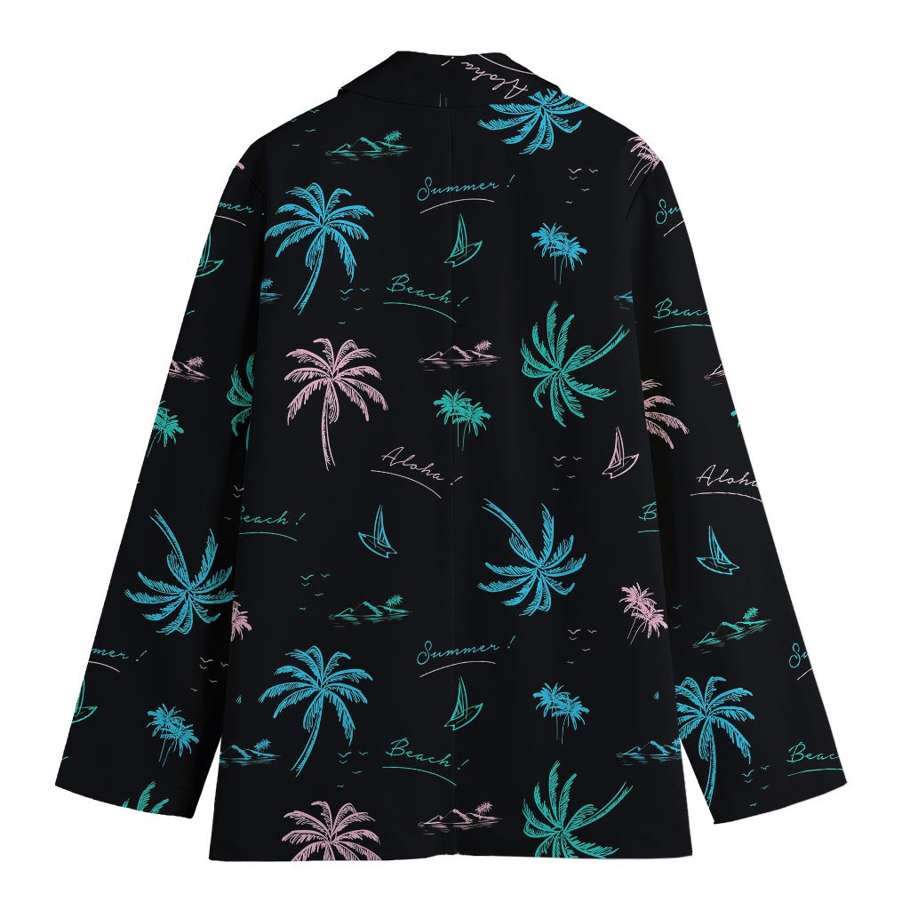 Palm Tree Summer Beach Pattern Print Women's Blazer