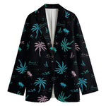 Palm Tree Summer Beach Pattern Print Women's Cotton Blazer