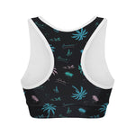 Palm Tree Summer Beach Pattern Print Women's Sports Bra