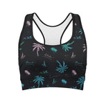 Palm Tree Summer Beach Pattern Print Women's Sports Bra