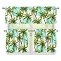 Palm Tree Tropical Pattern Print 3 Piece Kitchen Curtains