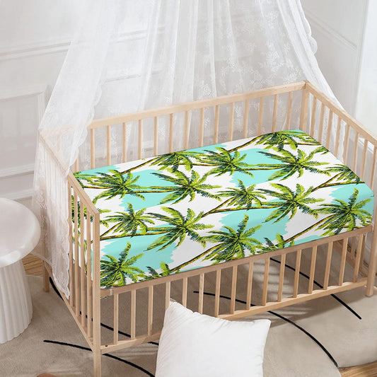 Palm Tree Tropical Pattern Print Baby Crib Sheet