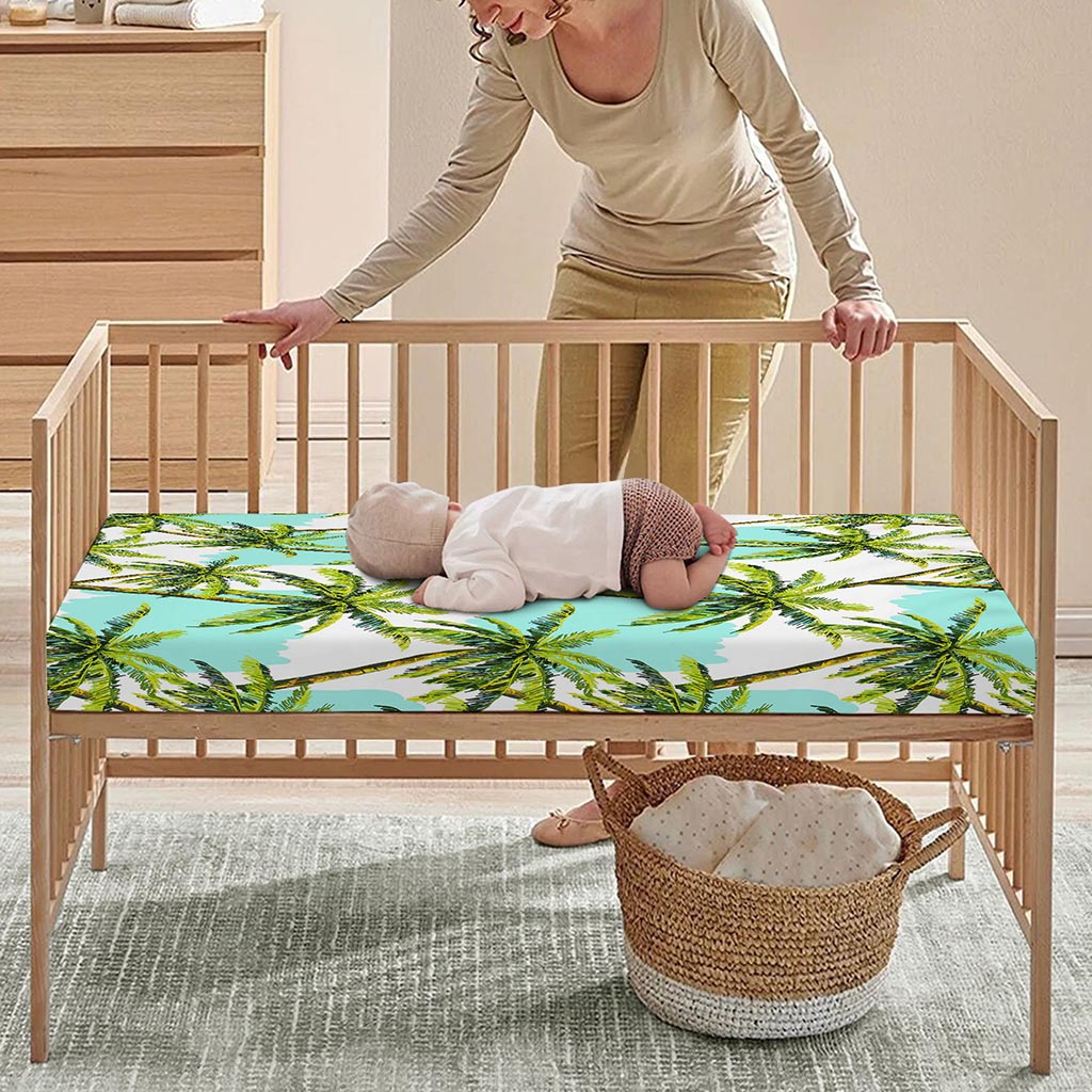 Palm Tree Tropical Pattern Print Baby Crib Sheet