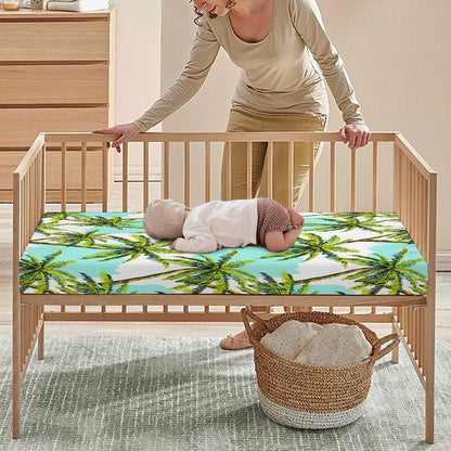 Palm Tree Tropical Pattern Print Baby Crib Sheet