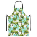 Palm Tree Tropical Pattern Print Bib Apron With Pocket