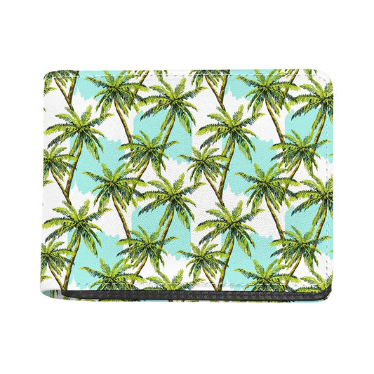 Palm Tree Tropical Pattern Print Bifold Wallet