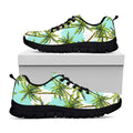 Palm Tree Tropical Pattern Print Black Running Shoes