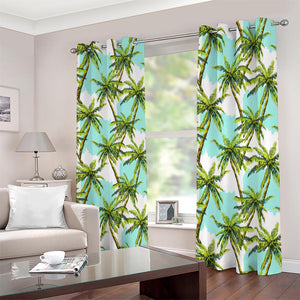 Palm Tree Tropical Pattern Print Blackout Grommet Curtains
