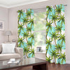 Palm Tree Tropical Pattern Print Blackout Grommet Curtains