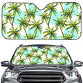 Palm Tree Tropical Pattern Print Car Windshield Sun Shade