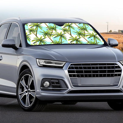 Palm Tree Tropical Pattern Print Car Windshield Sun Shade