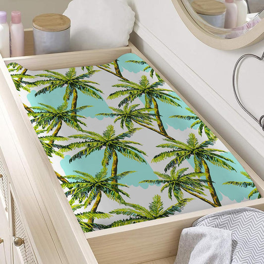 Palm Tree Tropical Pattern Print Changing Pad Cover