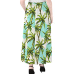 Palm Tree Tropical Pattern Print Chiffon Maxi Skirt