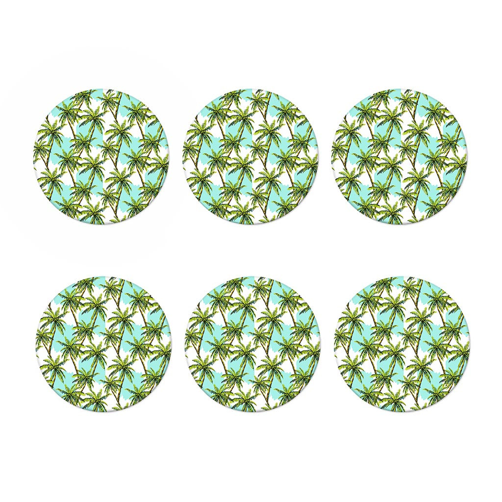 Palm Tree Tropical Pattern Print Coaster Set