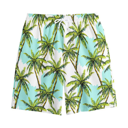 Palm Tree Tropical Pattern Print Cotton Shorts
