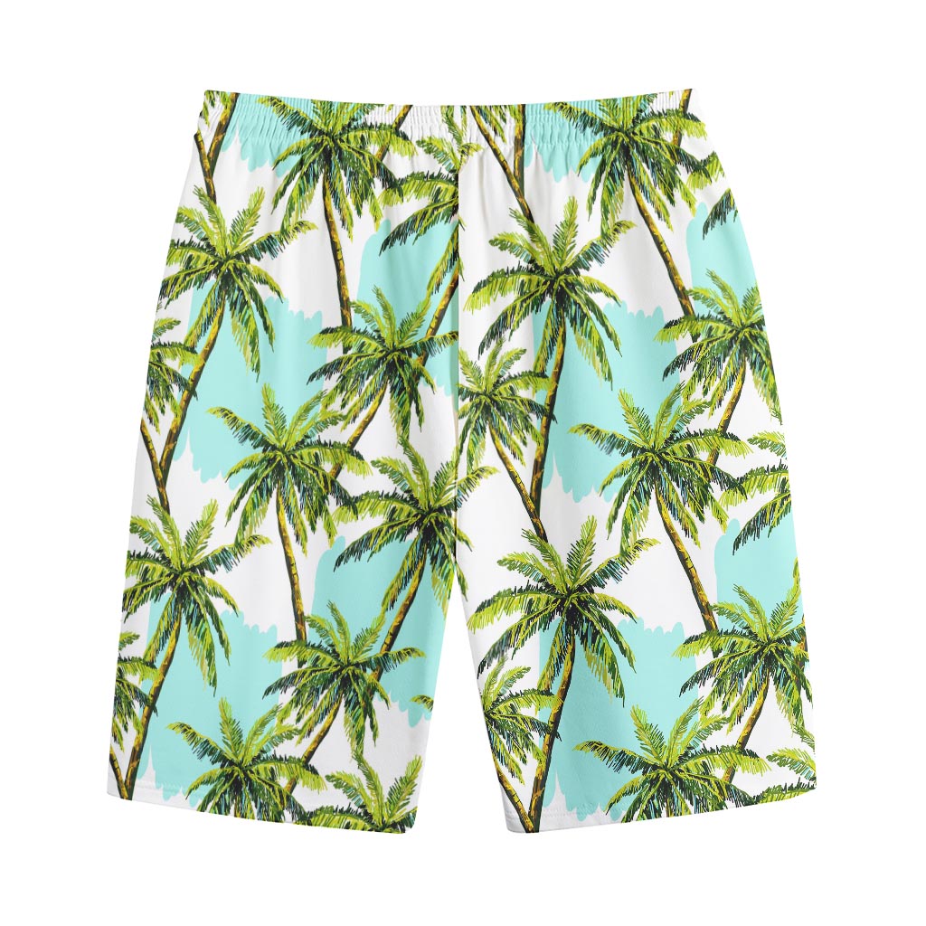 Palm Tree Tropical Pattern Print Cotton Shorts