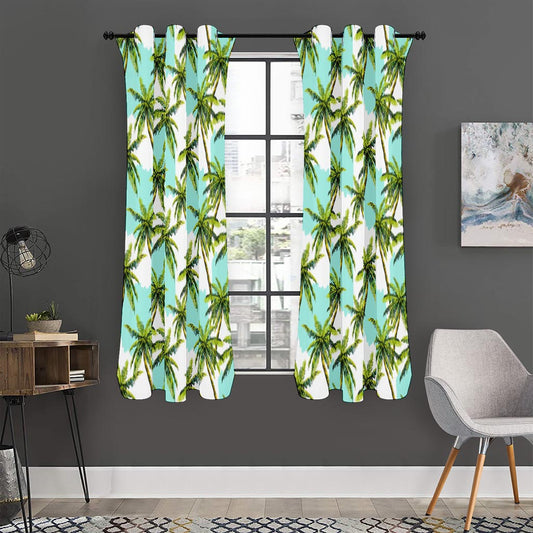 Palm Tree Tropical Pattern Print Curtain
