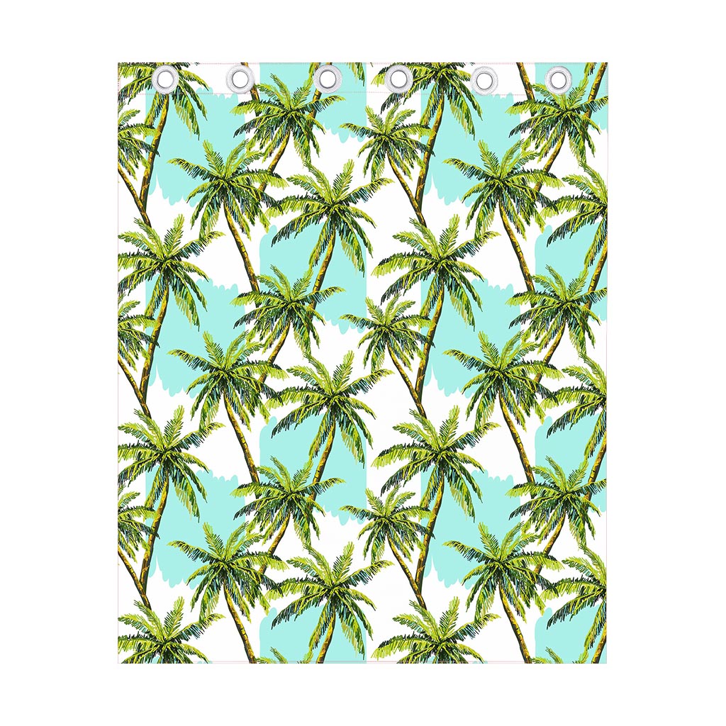 Palm Tree Tropical Pattern Print Curtain