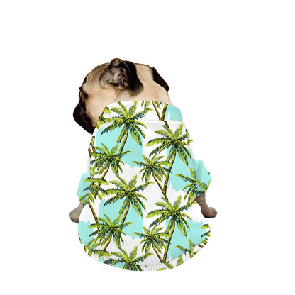 Palm Tree Tropical Pattern Print Dog Zip Up Jacket