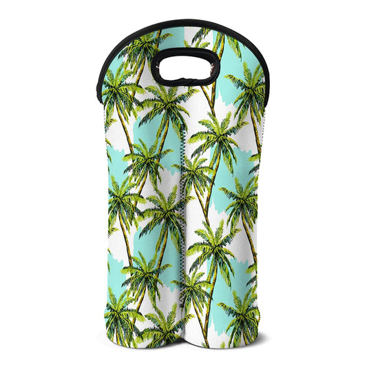 Palm Tree Tropical Pattern Print Double Neoprene Wine Tote
