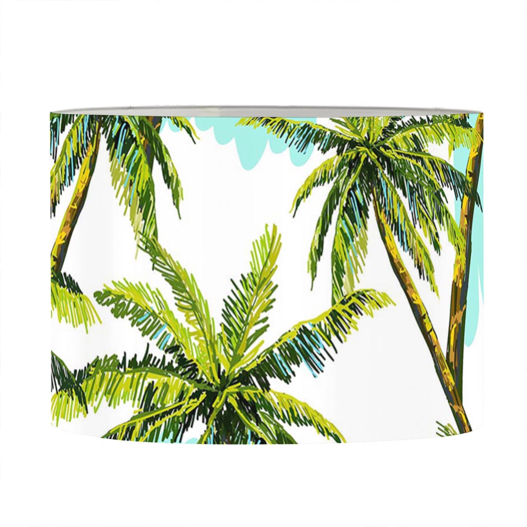 Palm Tree Tropical Pattern Print Drum Lamp Shade